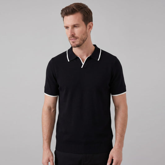 Ramsey Contrast Trim Knit Polo_1