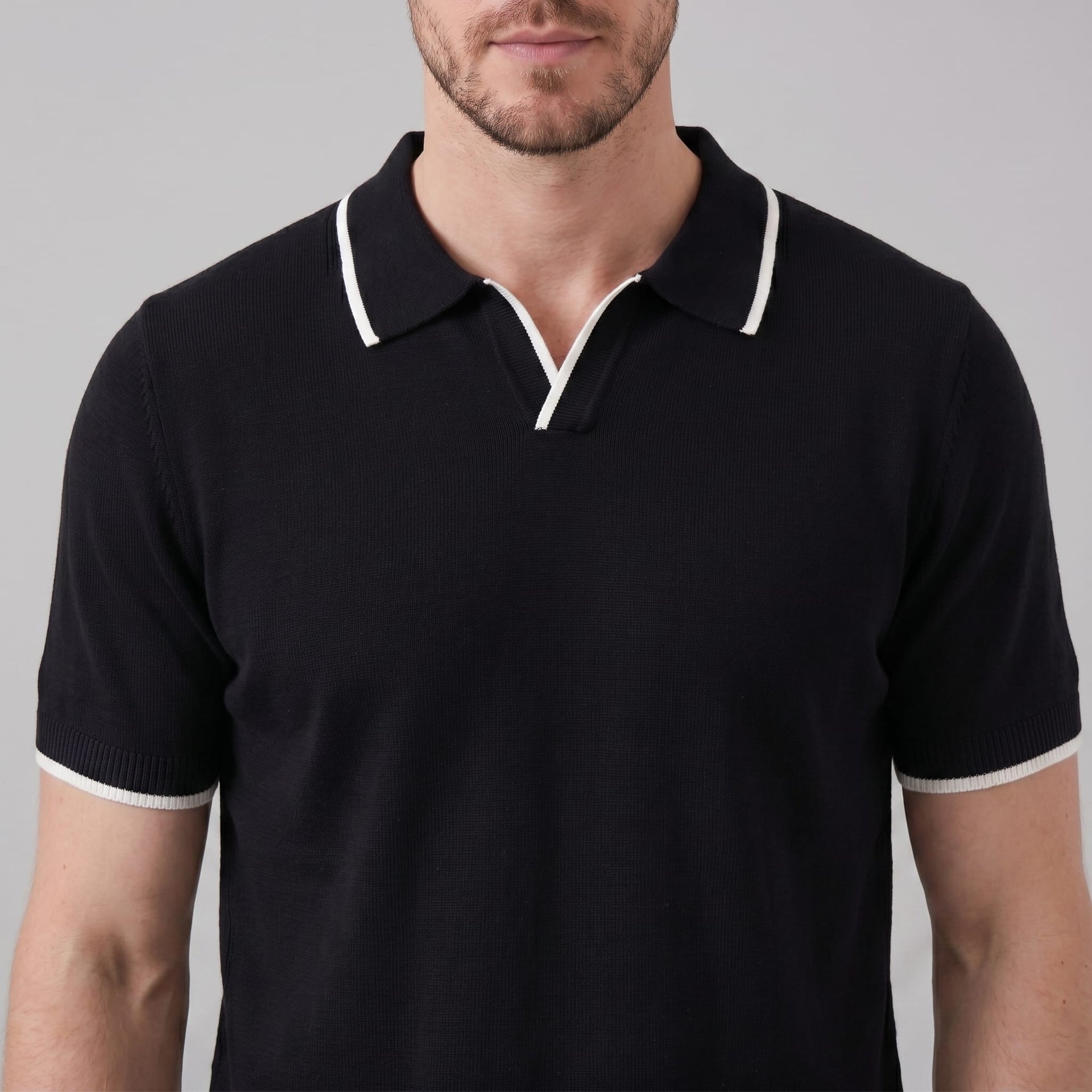 Ramsey Contrast Trim Knit Polo