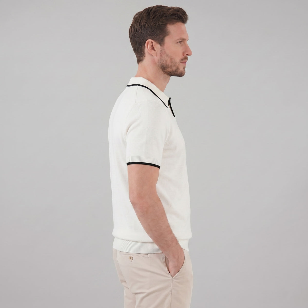 Ramsey Contrast Trim Knit Polo