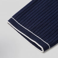 Reeve Contrast Tipped Ribbed Knit Polo
