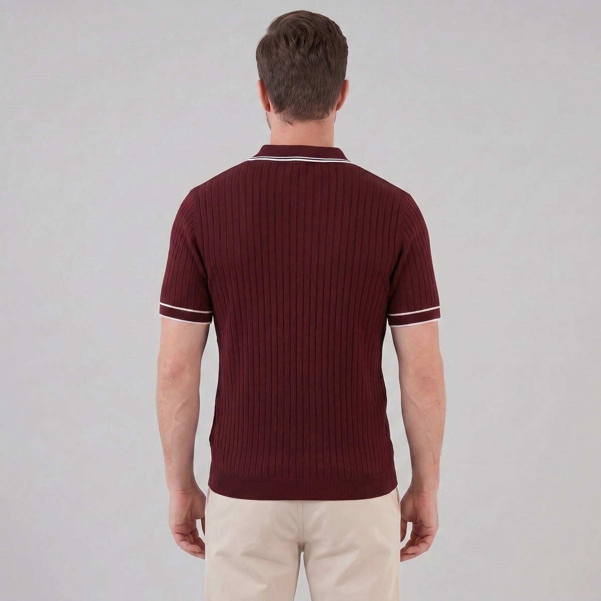 Reeve Contrast Tipped Ribbed Knit Polo_18