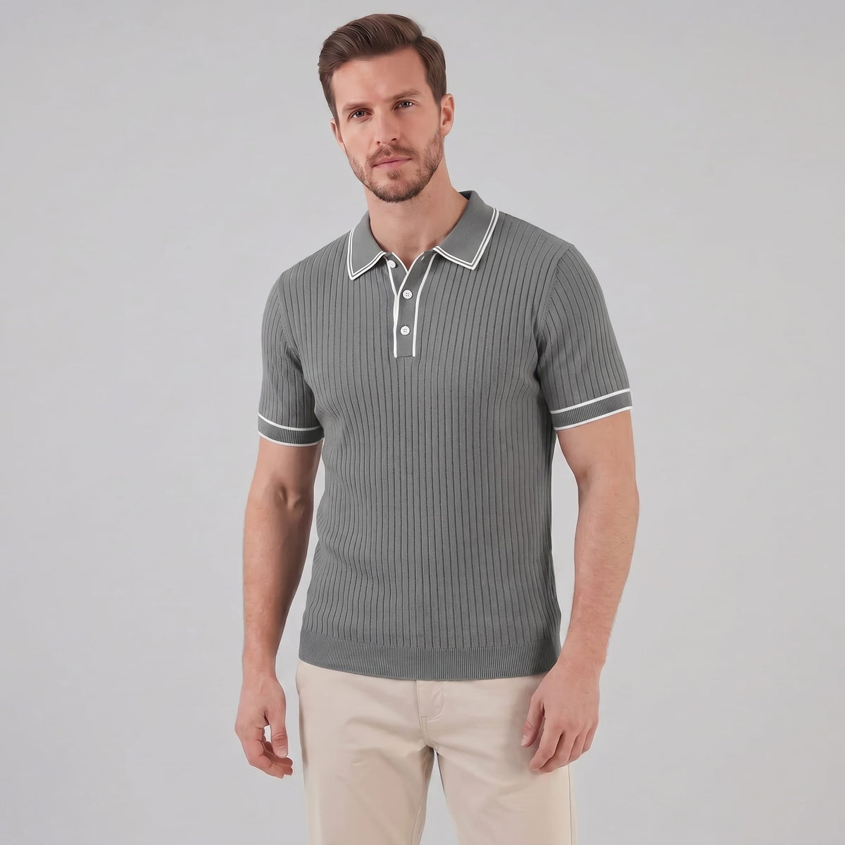 Reeve Contrast Tipped Ribbed Knit Polo_21