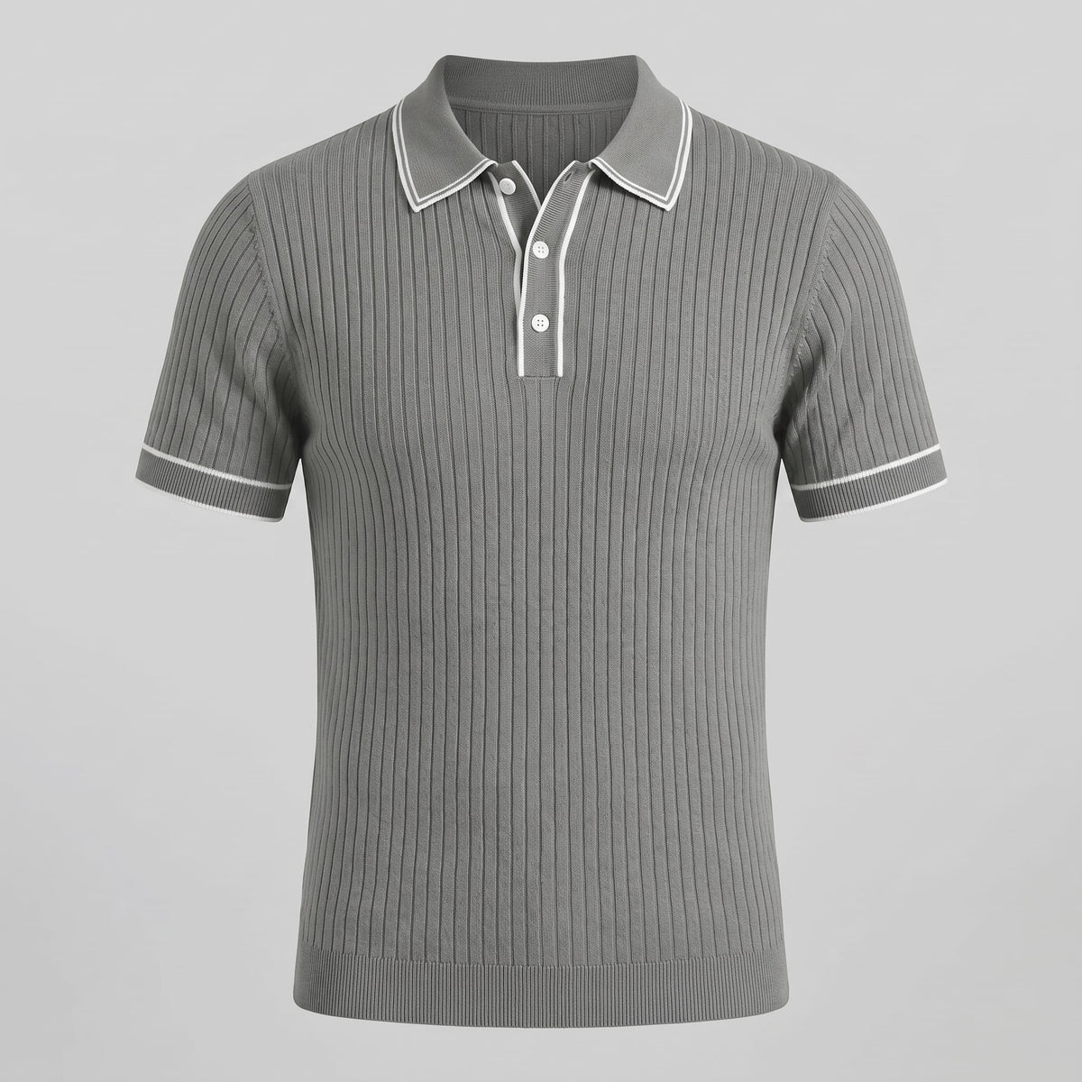 Reeve Contrast Tipped Ribbed Knit Polo_25