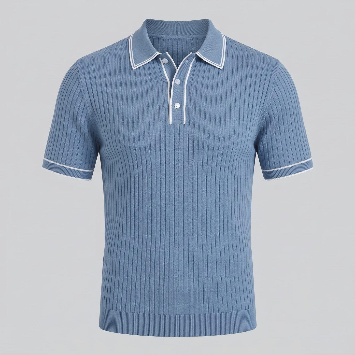 Reeve Contrast Tipped Ribbed Knit Polo_30