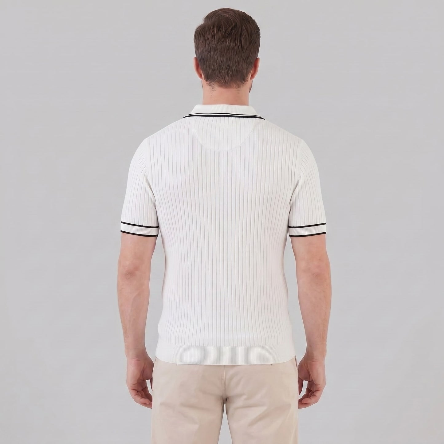 Reeve Contrast Tipped Ribbed Knit Polo_8