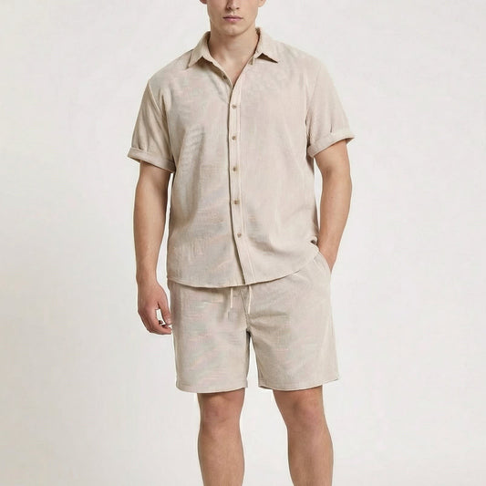 Blaine Corduroy Shirt and Shorts Set_1