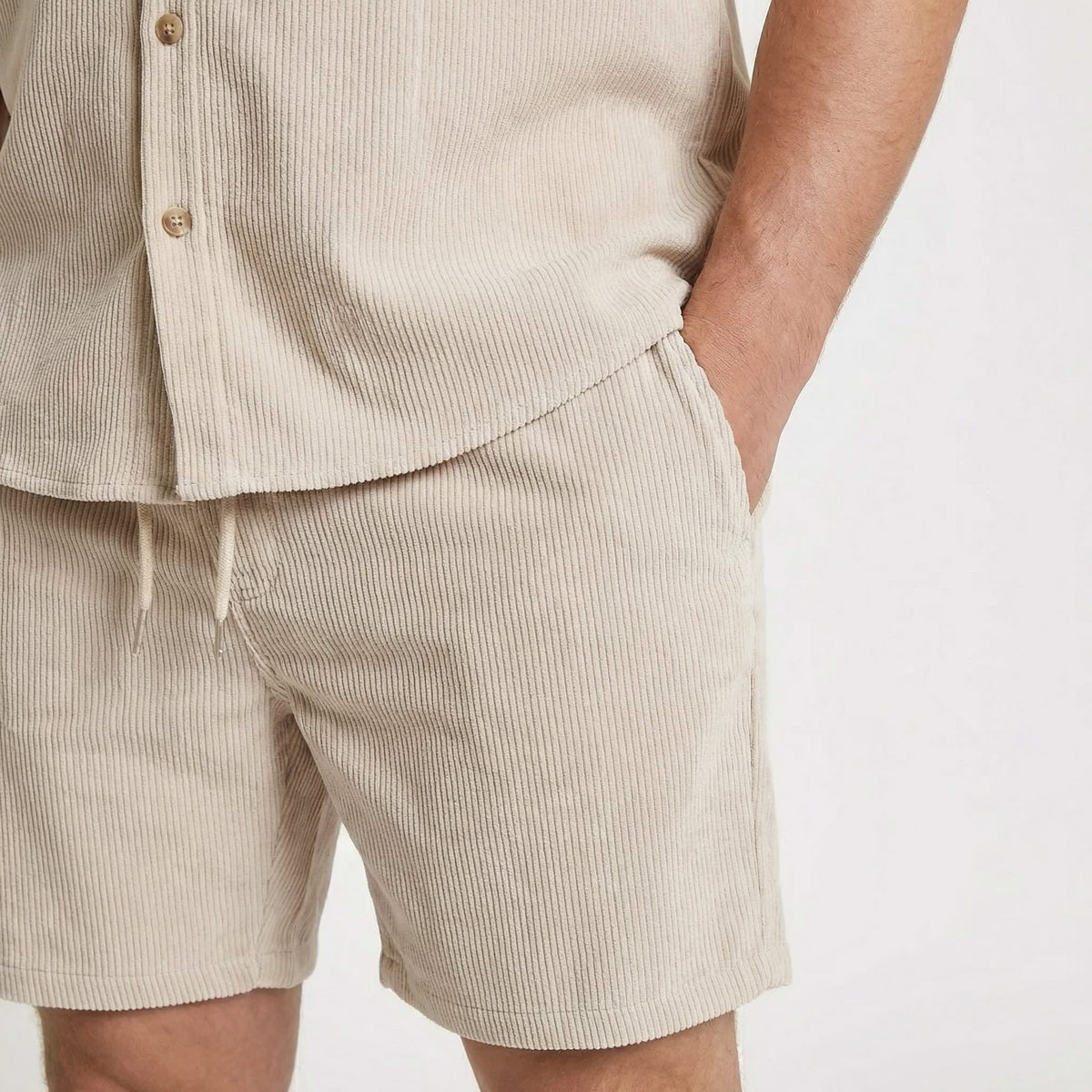Blaine Corduroy Shirt and Shorts Set