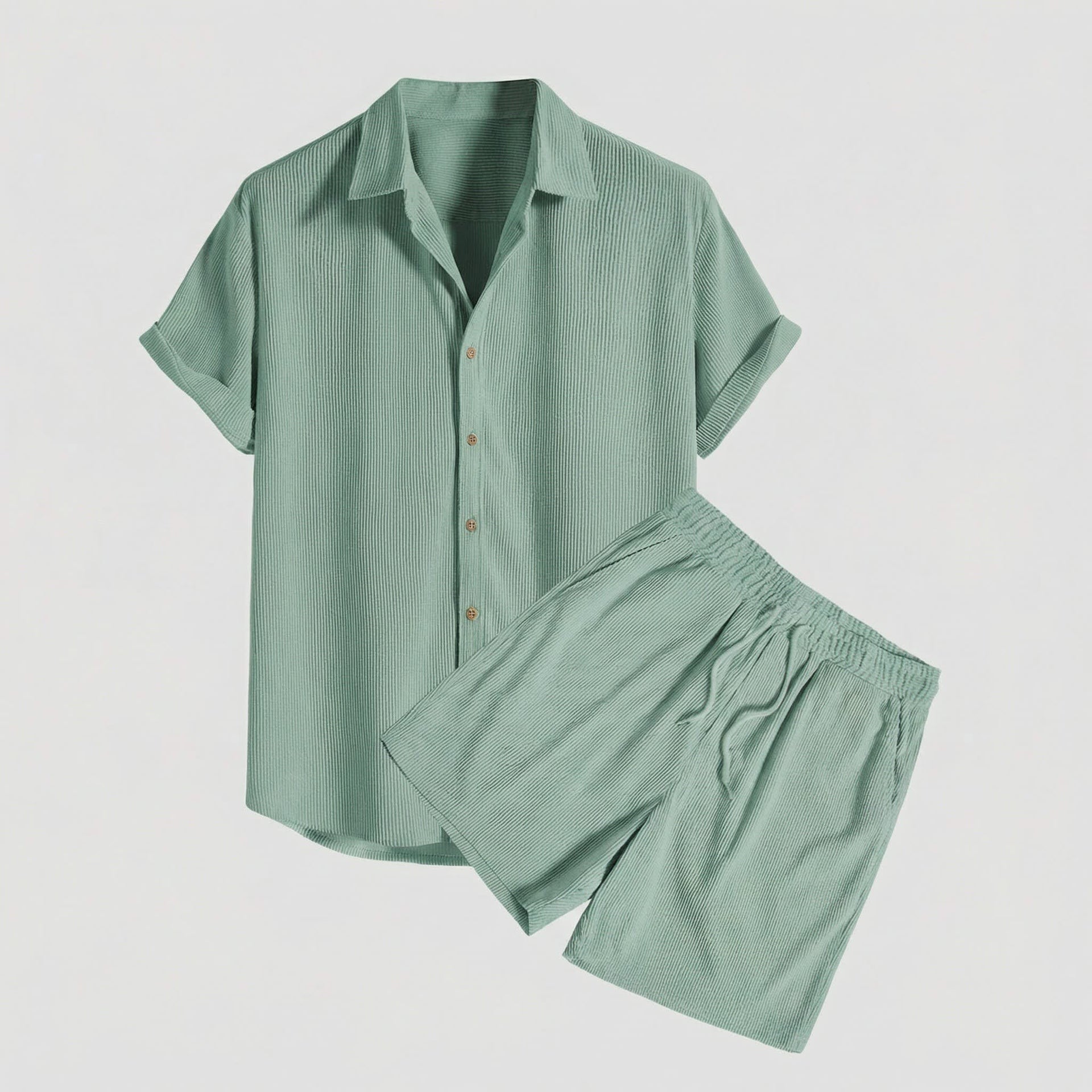 Blaine Corduroy Shirt and Shorts Set