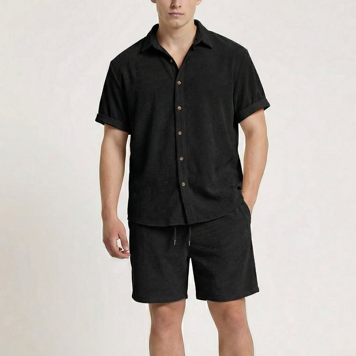 Blaine Corduroy Shirt and Shorts Set_7