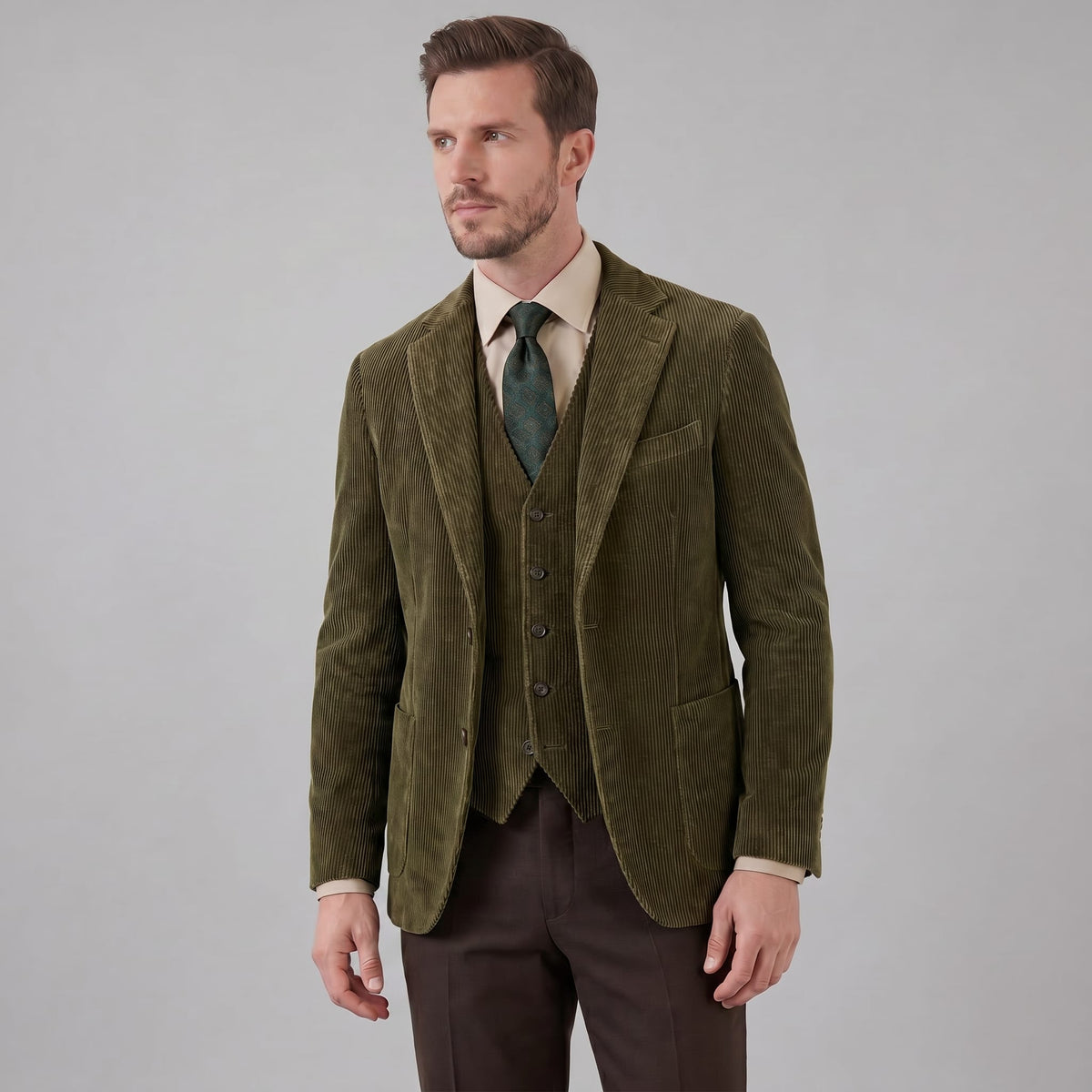Forrest Corduroy Blazer and Vest Set_6