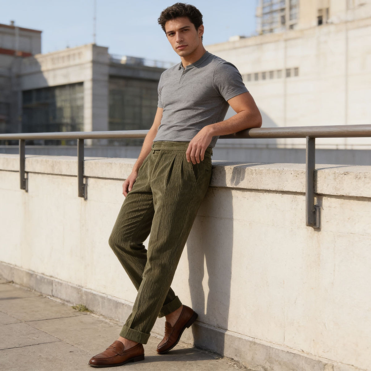 Roark Pleated Corduroy Pants