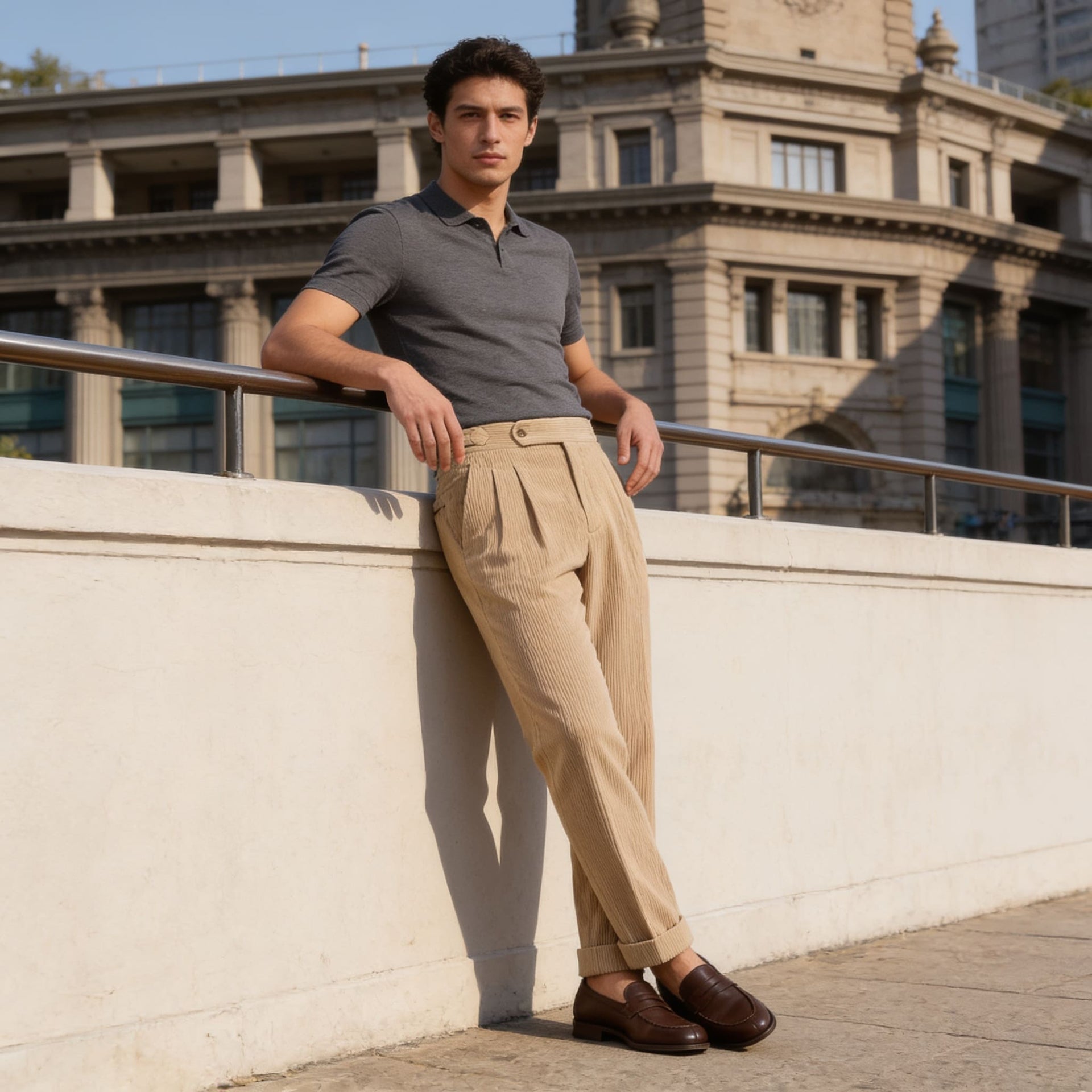 Roark Pleated Corduroy Pants