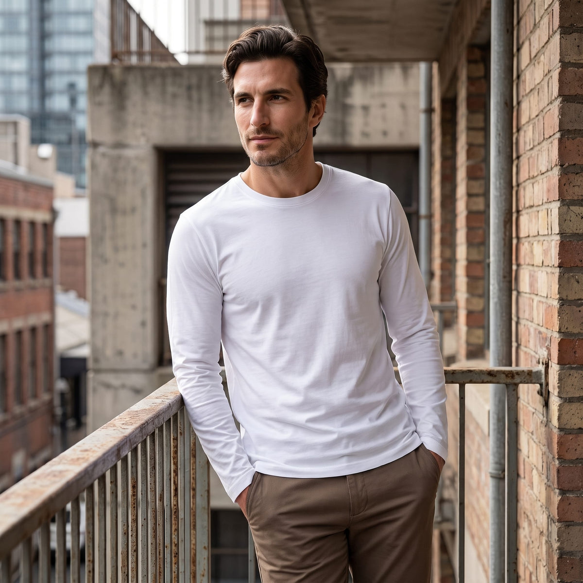 Jared Cotton Blend Long Sleeve T-Shirt