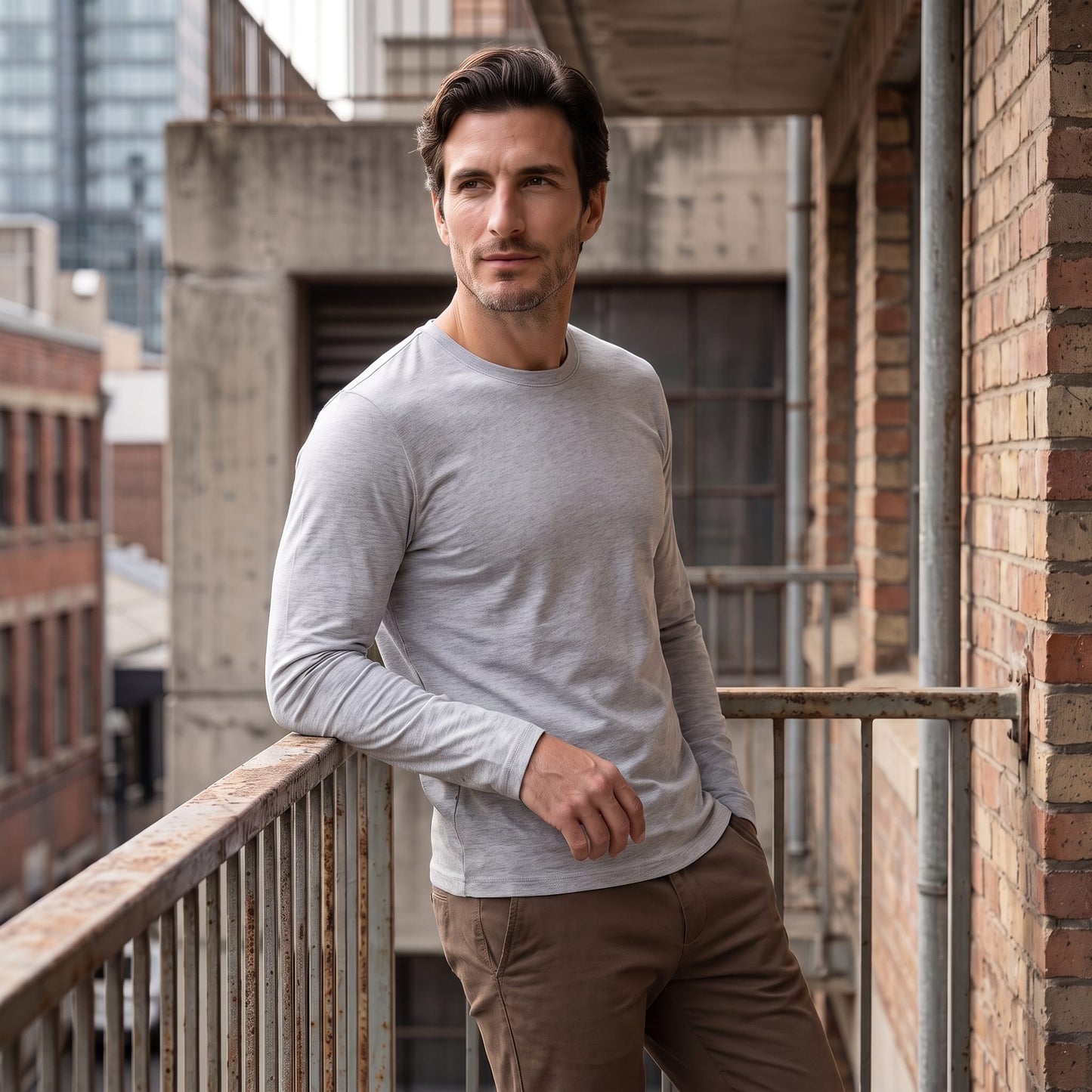Jared Cotton Blend Long Sleeve T-Shirt_42