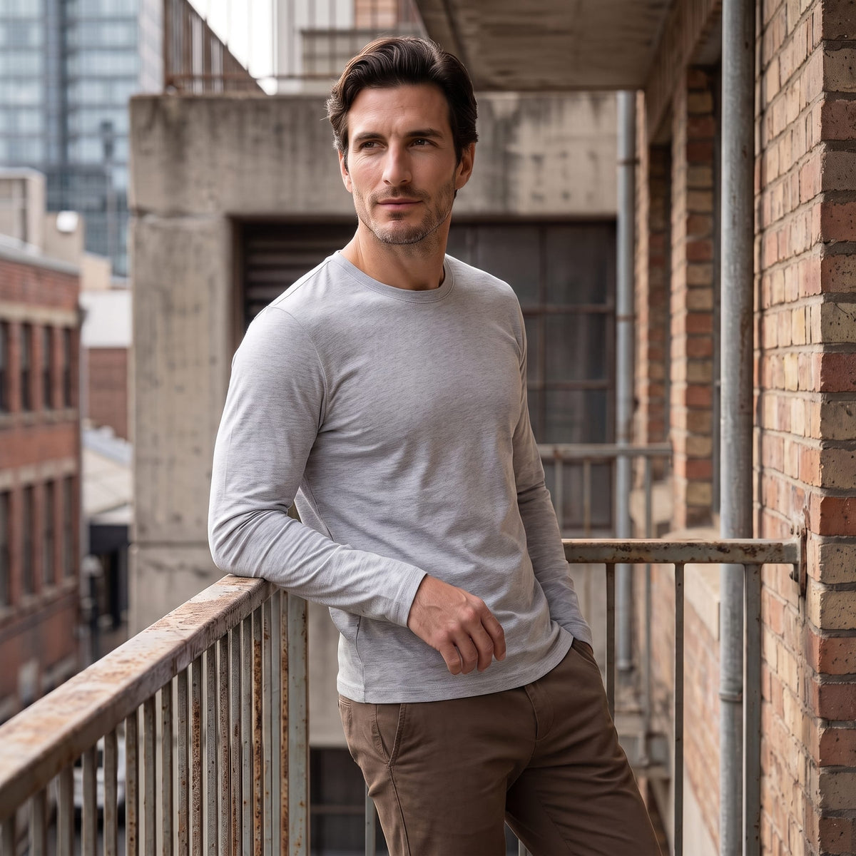 Jared Cotton Blend Long Sleeve T-Shirt