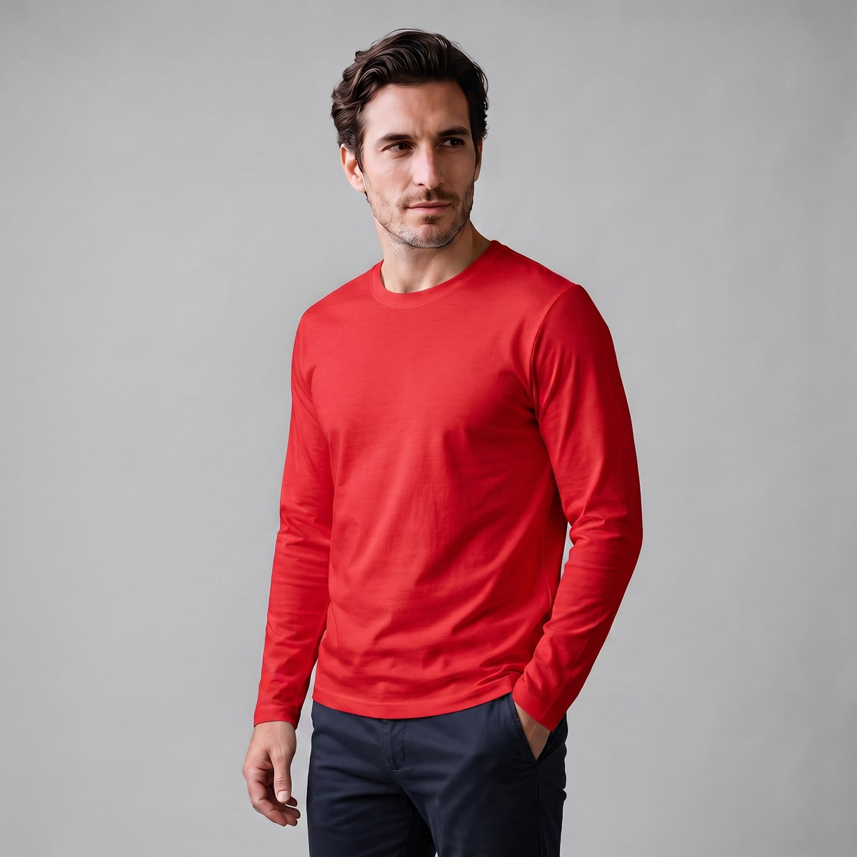 Jared Cotton Blend Long Sleeve T-Shirt_49