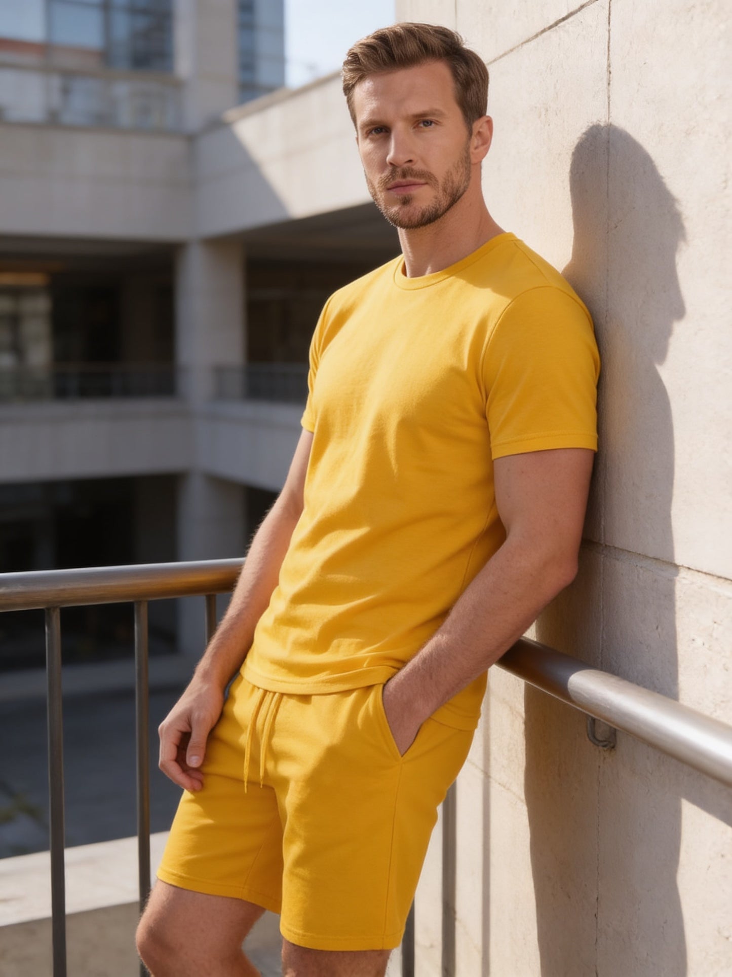 Braxton Cotton Blend T-Shirt and Shorts Set_18