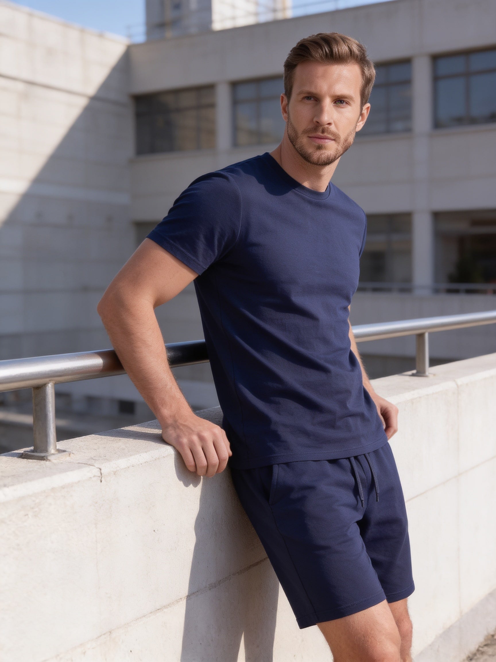 Braxton Cotton Blend T-Shirt and Shorts Set