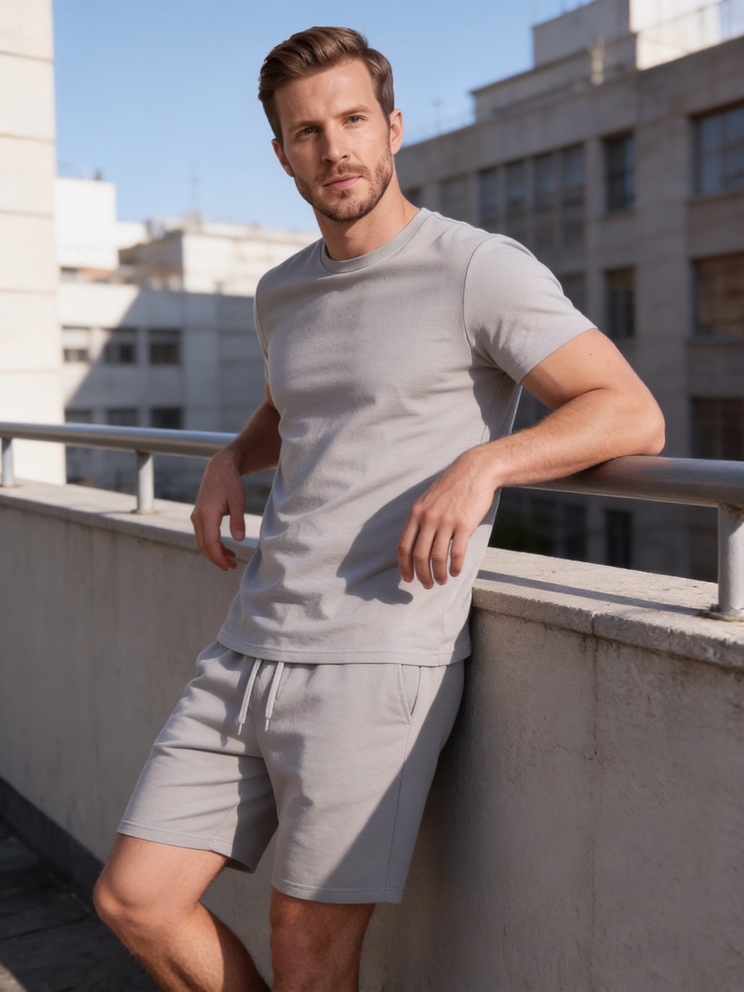 Braxton Cotton Blend T-Shirt and Shorts Set_66