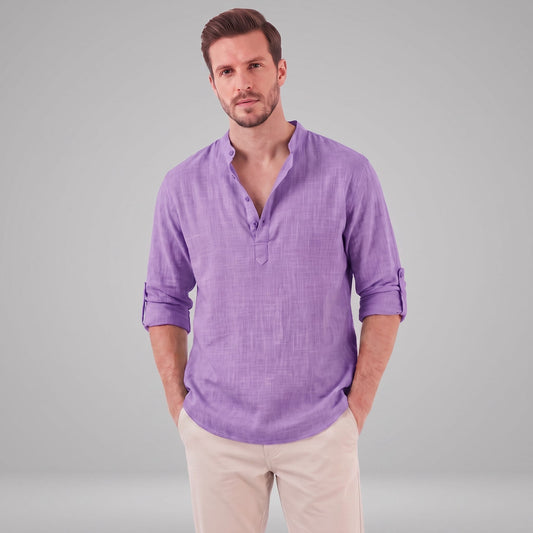 Jasper Cotton Popover Henley Shirt_1
