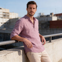 Jasper Cotton Popover Henley Shirt