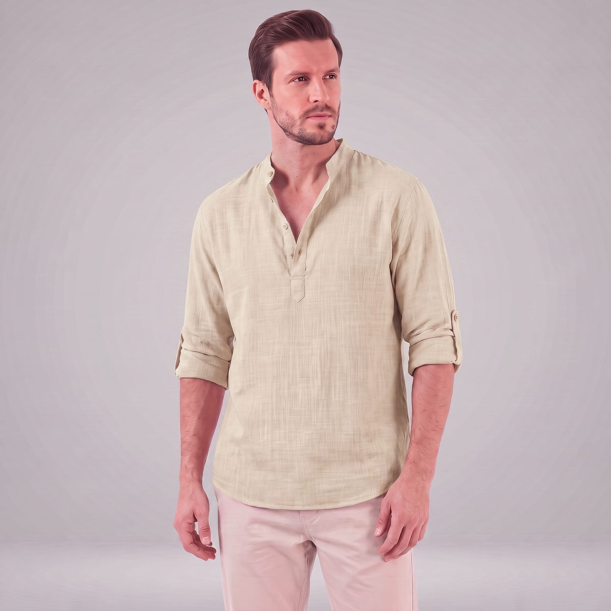 Jasper Cotton Popover Henley Shirt_30