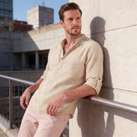 Jasper Cotton Popover Henley Shirt
