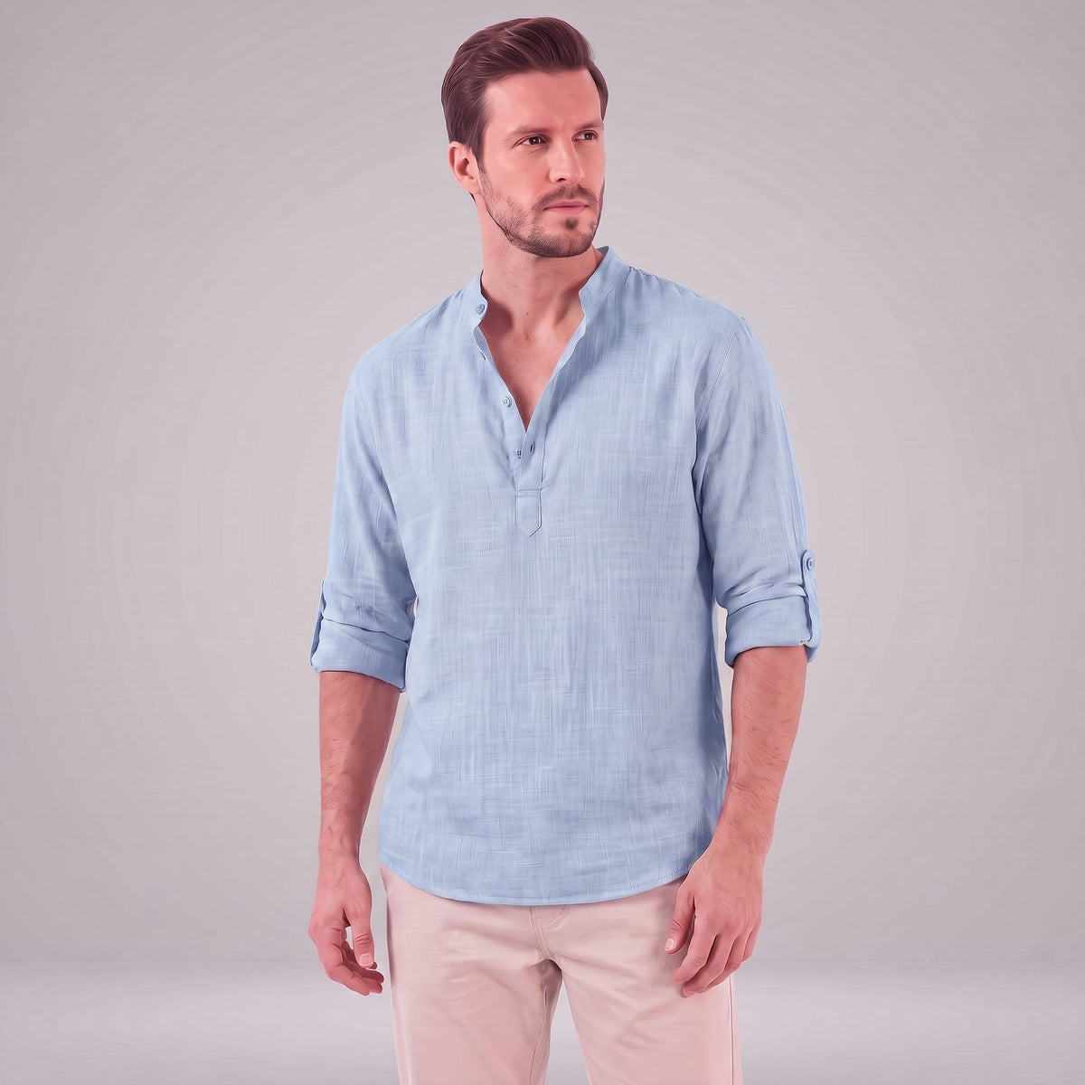 Jasper Cotton Popover Henley Shirt