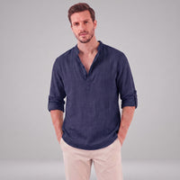 Jasper Cotton Popover Henley Shirt