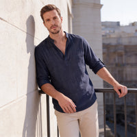 Jasper Cotton Popover Henley Shirt