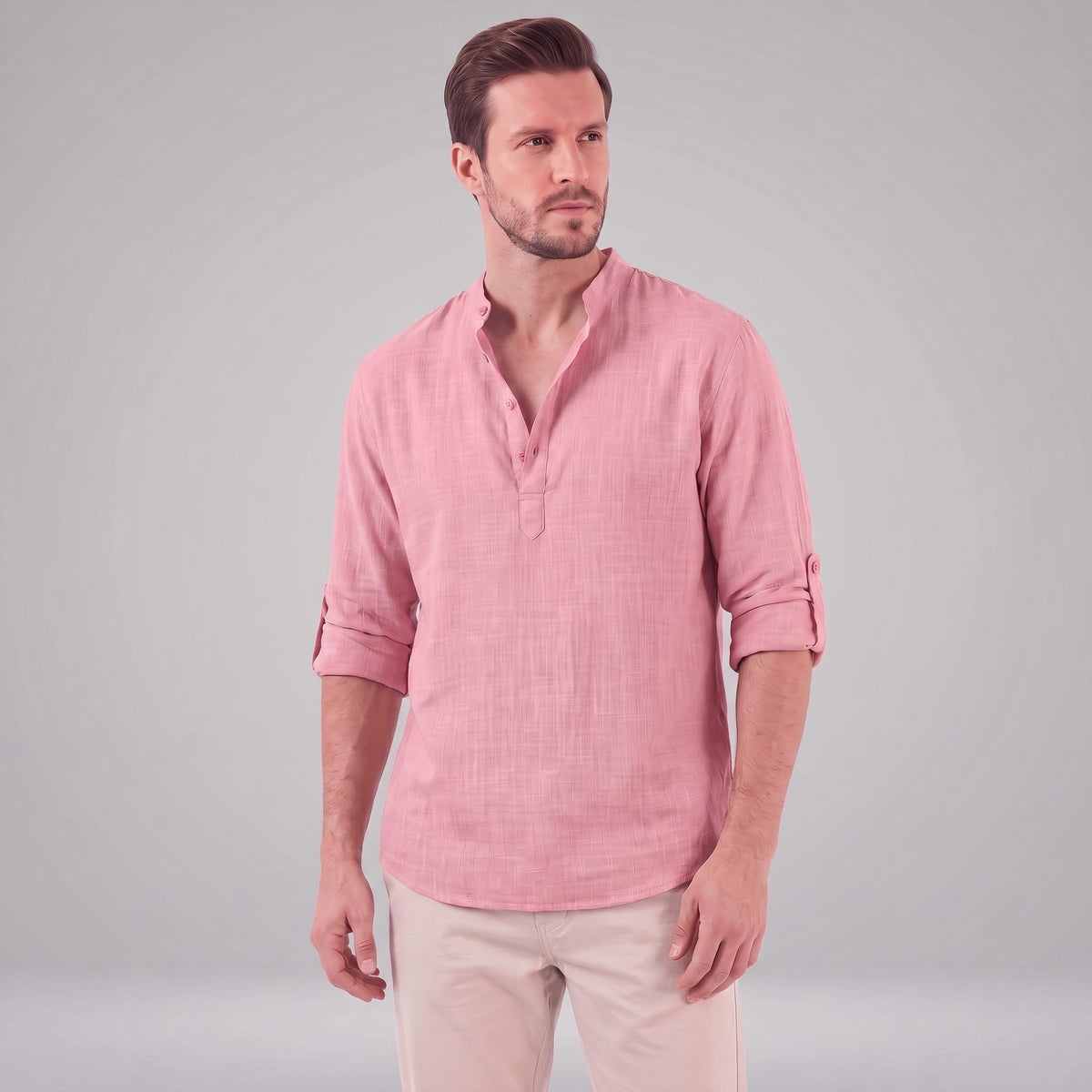Jasper Cotton Popover Henley Shirt_66
