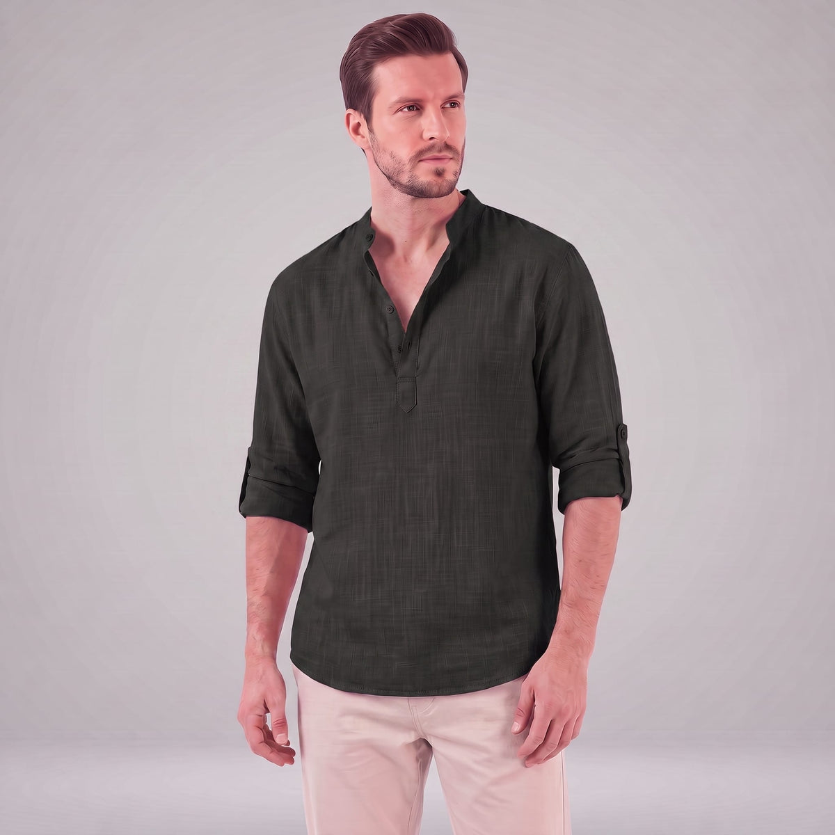 Jasper Cotton Popover Henley Shirt