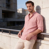 Jasper Cotton Popover Henley Shirt