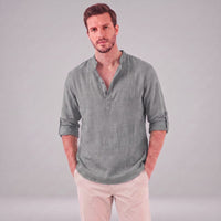 Jasper Cotton Popover Henley Shirt
