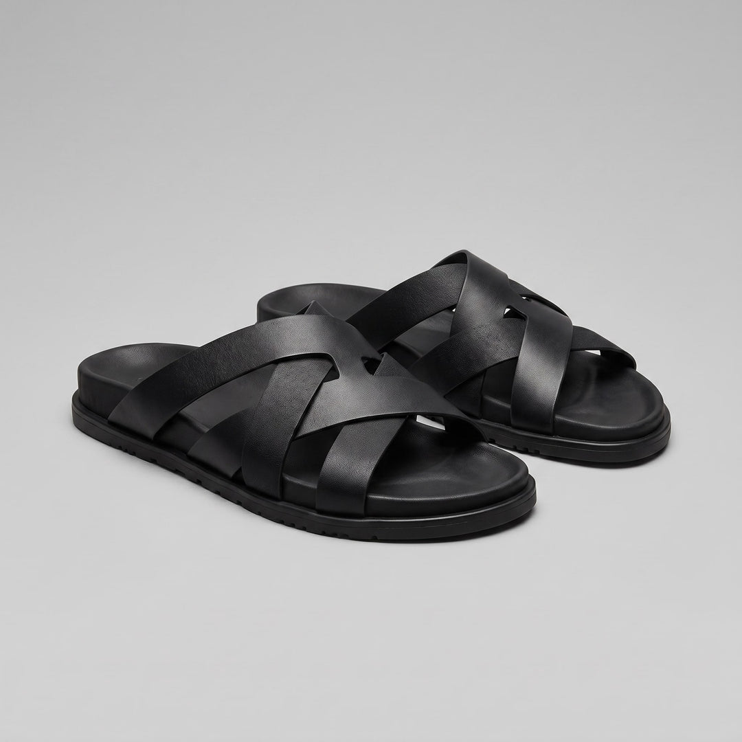Warfield Cross Strap Slide Sandals