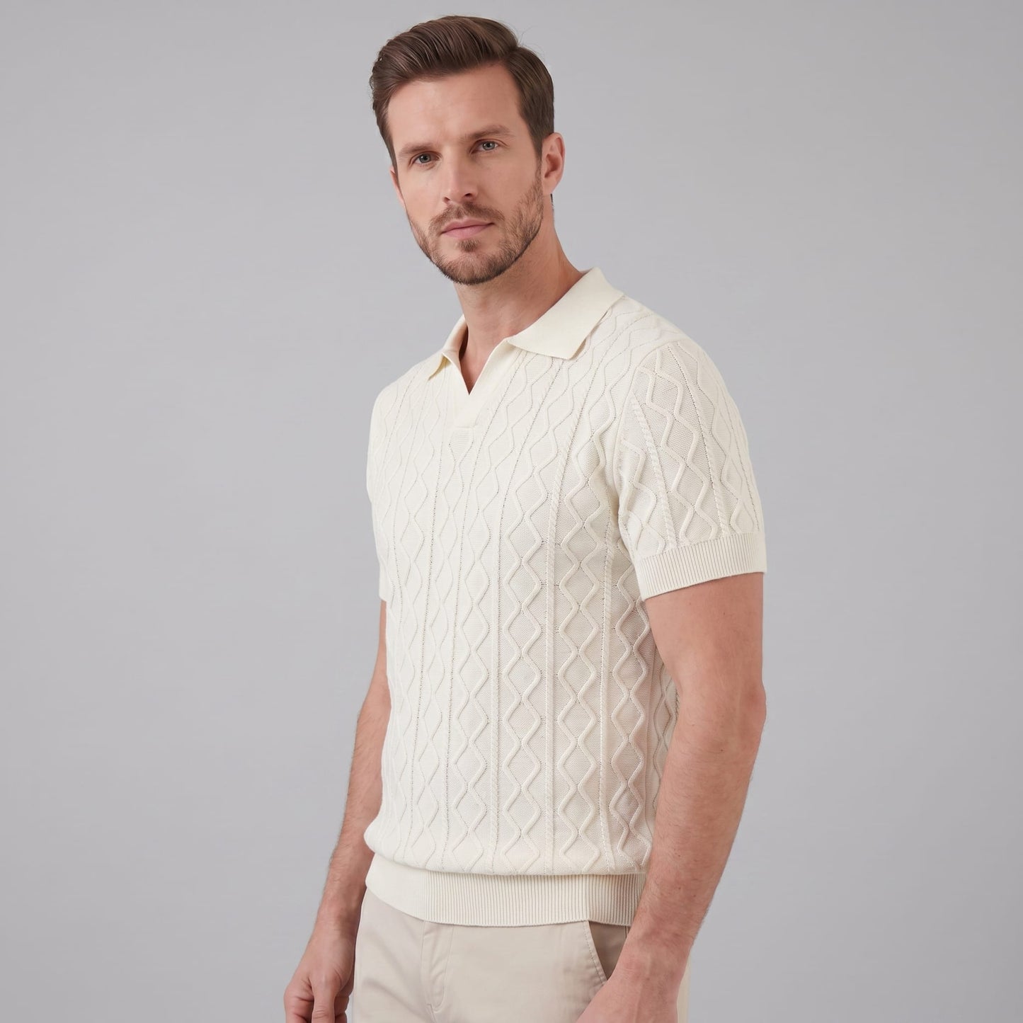 Remington Diamond Cable Knit Polo_1