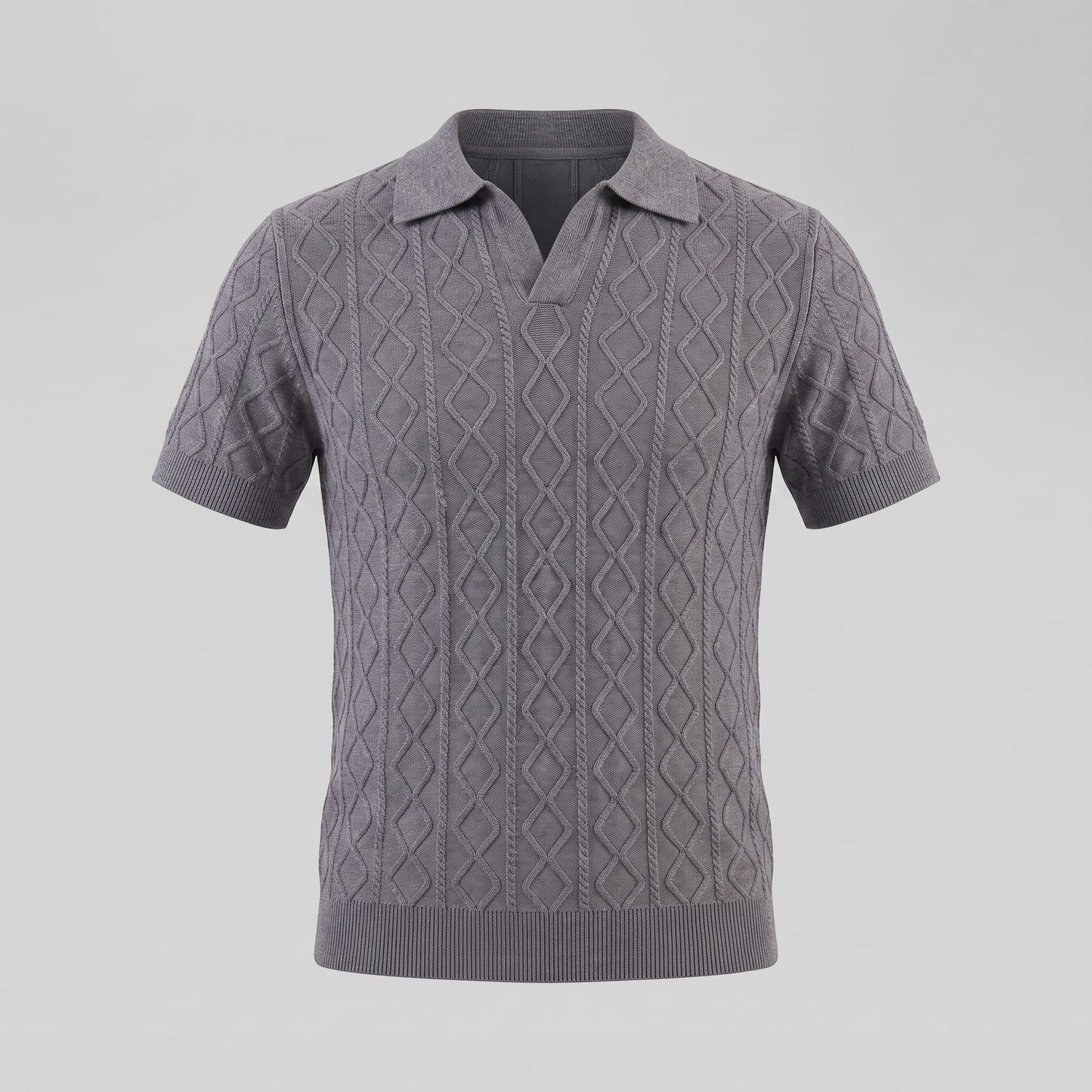 Remington Diamond Cable Knit Polo_11