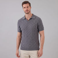 Remington Diamond Cable Knit Polo