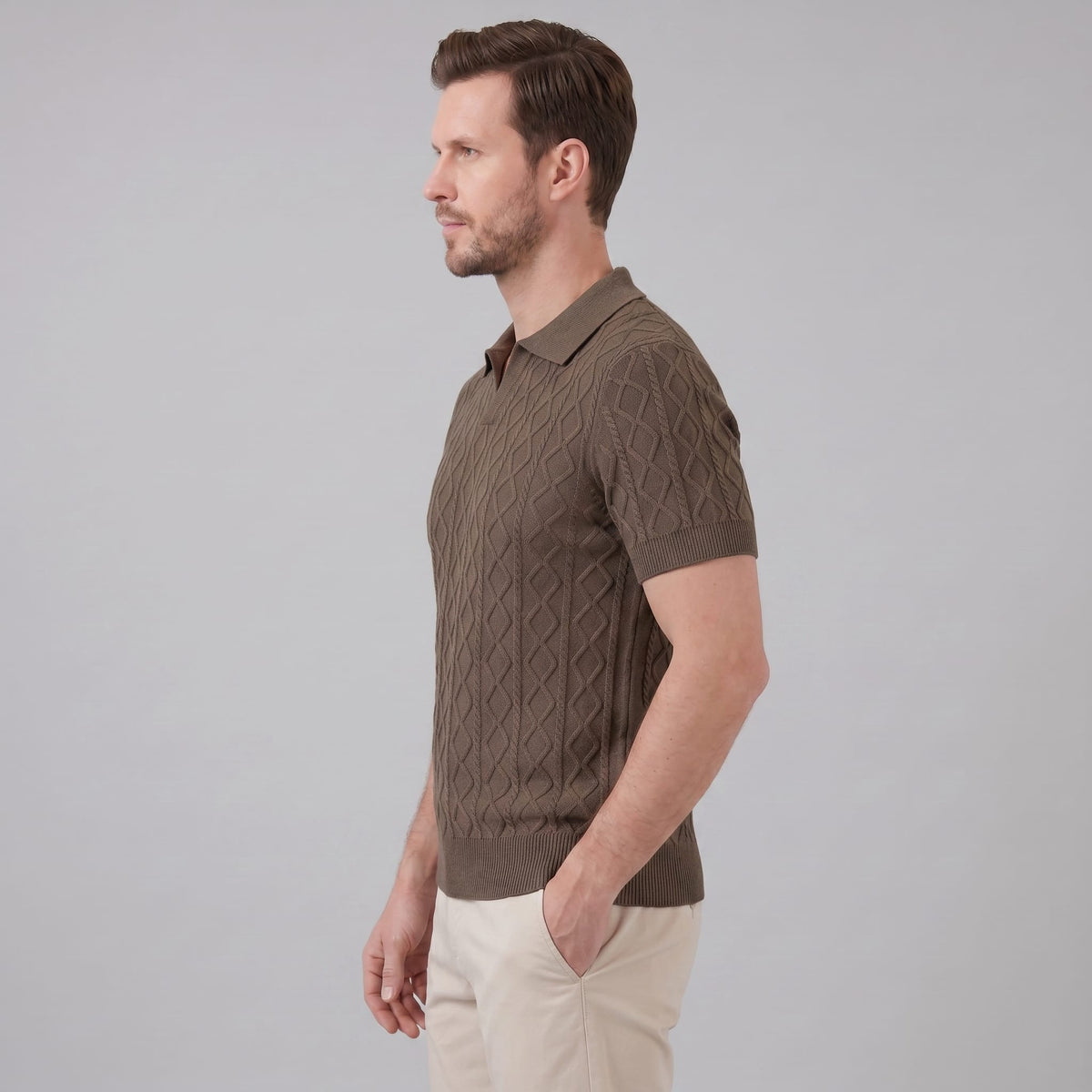 Remington Diamond Cable Knit Polo_18