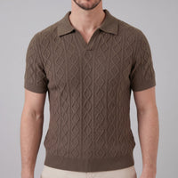 Remington Diamond Cable Knit Polo