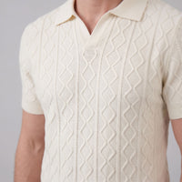 Remington Diamond Cable Knit Polo