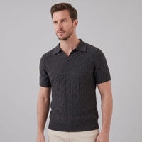 Remington Diamond Cable Knit Polo