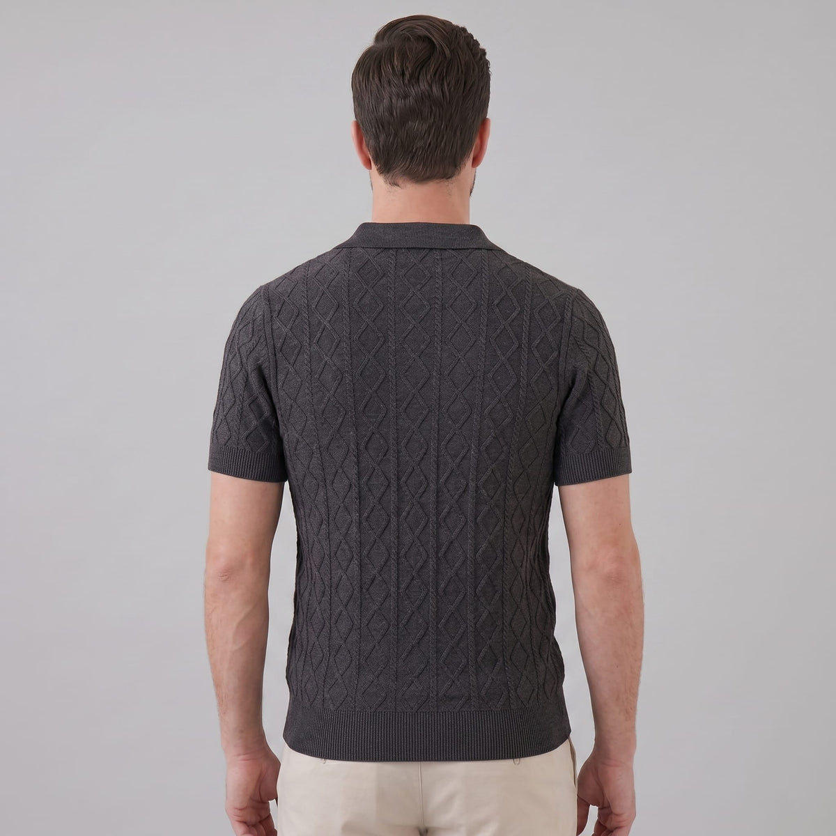 Remington Diamond Cable Knit Polo