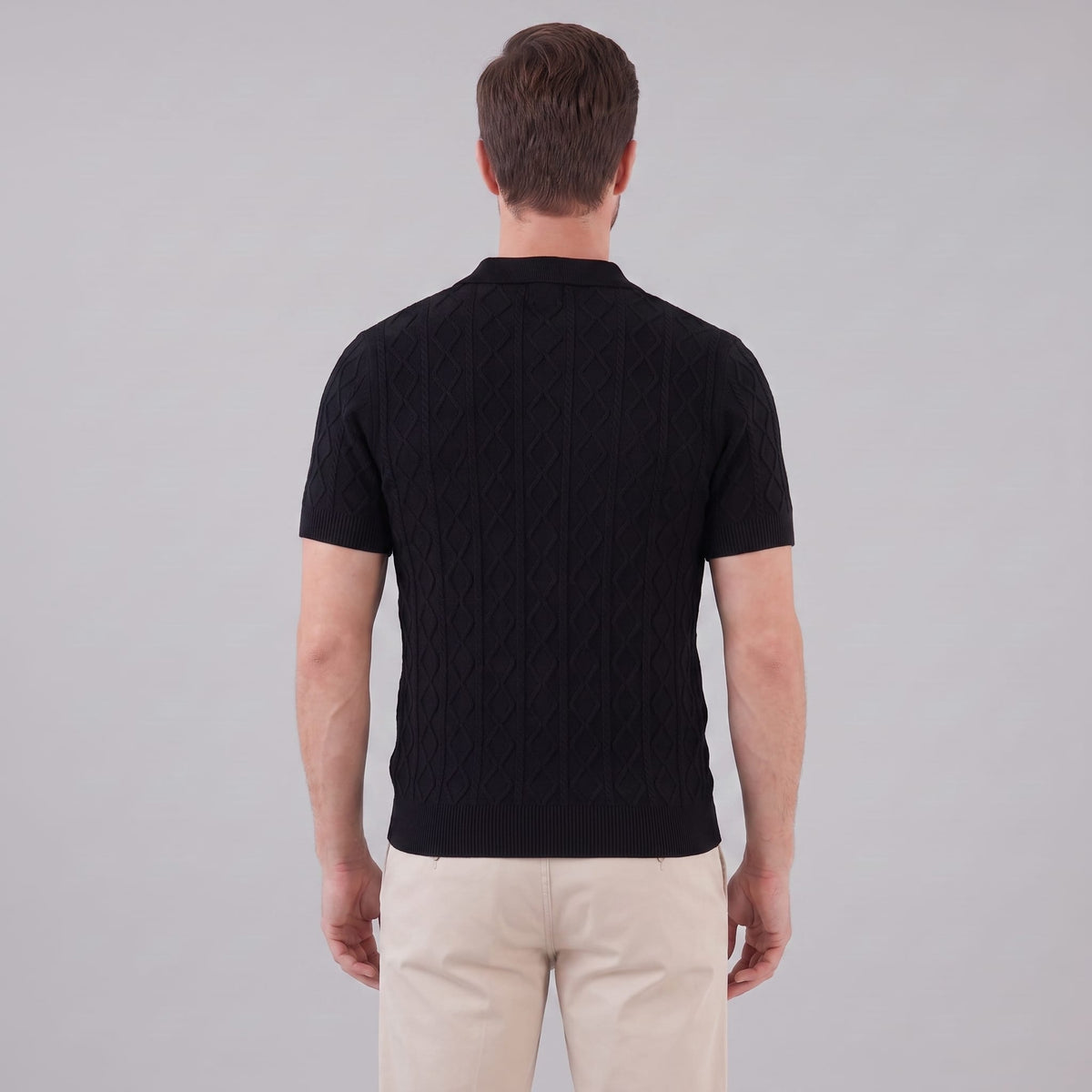 Remy Textured Cable Knit Polo Shirt_10