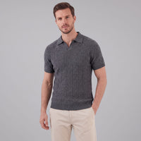 Remy Textured Cable Knit Polo Shirt