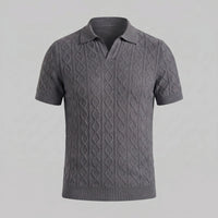 Remy Textured Cable Knit Polo Shirt