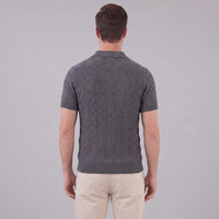 Remy Textured Cable Knit Polo Shirt