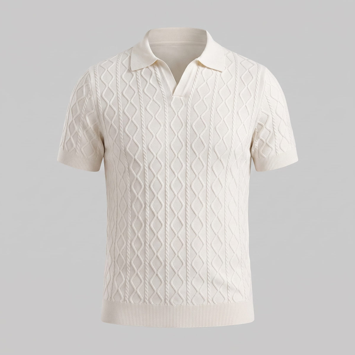 Remy Textured Cable Knit Polo Shirt_2
