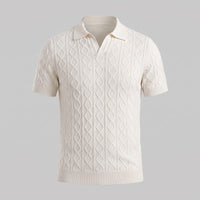 Remy Textured Cable Knit Polo Shirt