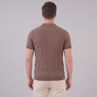 Remy Textured Cable Knit Polo Shirt